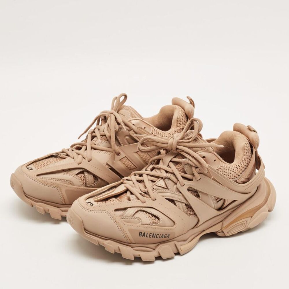 Balenciaga Track Size 43 Beige Faux Leather And Mesh Lace Up Sneakers - Picture 2 of 7